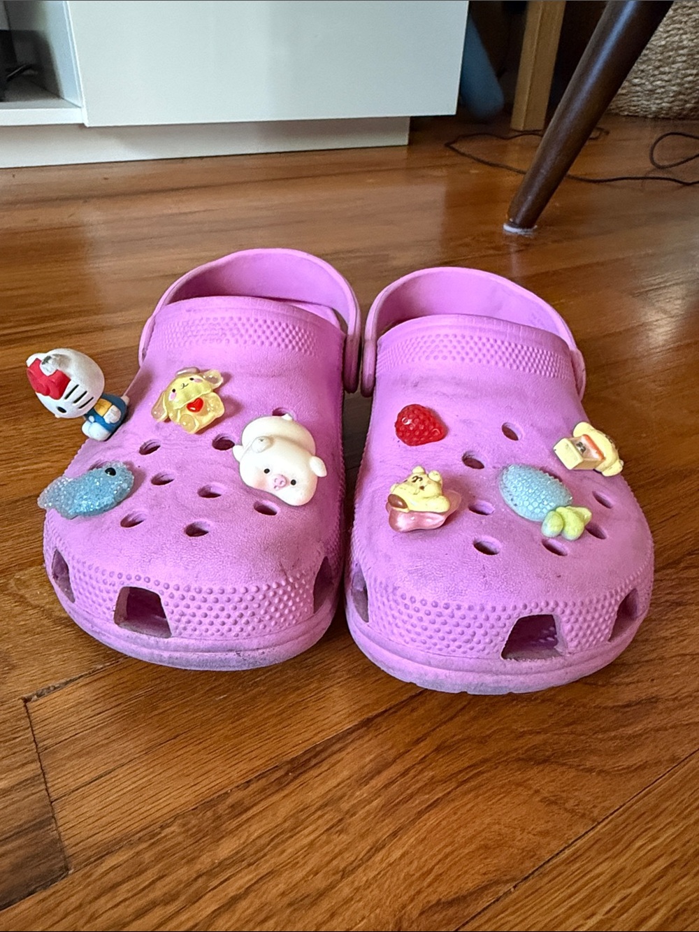 Kids Pink crocs Clog Shoes with Decorative Charms
